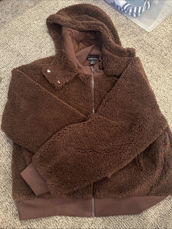 Beyond Yoga Jackets & Blazers - Beyond Yoga Chocolate Brown Sherpa Zip Hoodie
